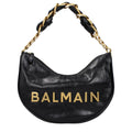 Balmain Schwarze Leder Umhängetasche