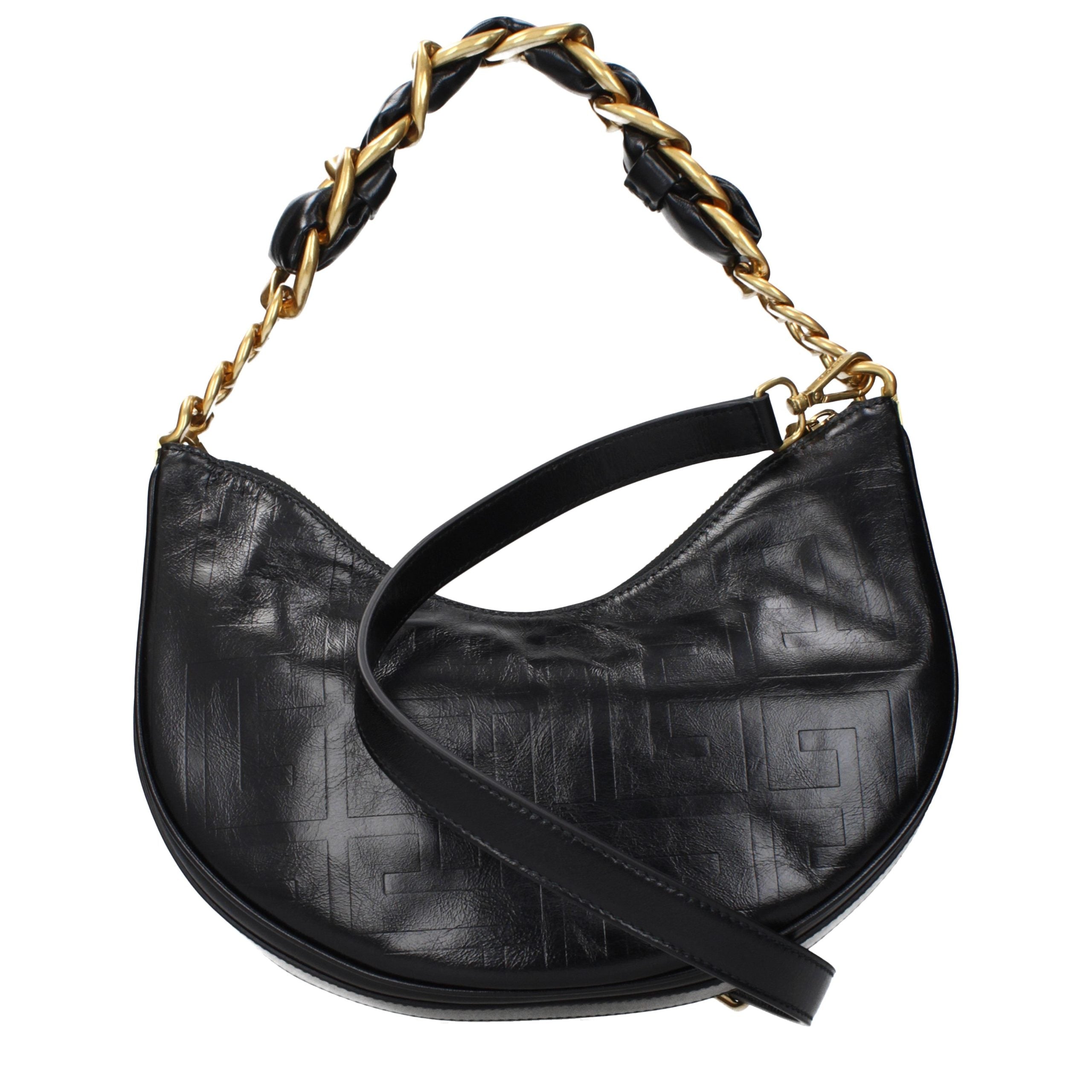 Balmain Schwarze Leder Umhängetasche