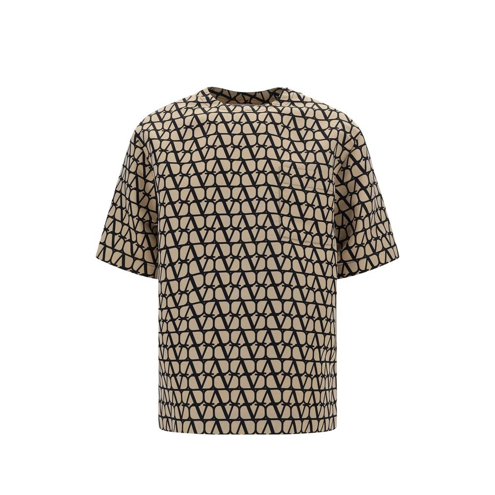 Valentino Braunes Seiden-T-Shirt