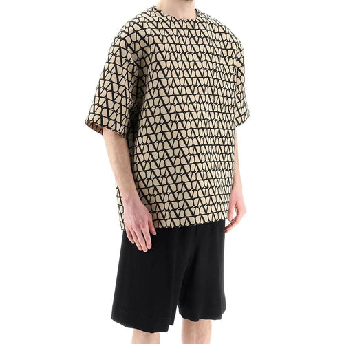 Valentino Braunes Seiden-T-Shirt