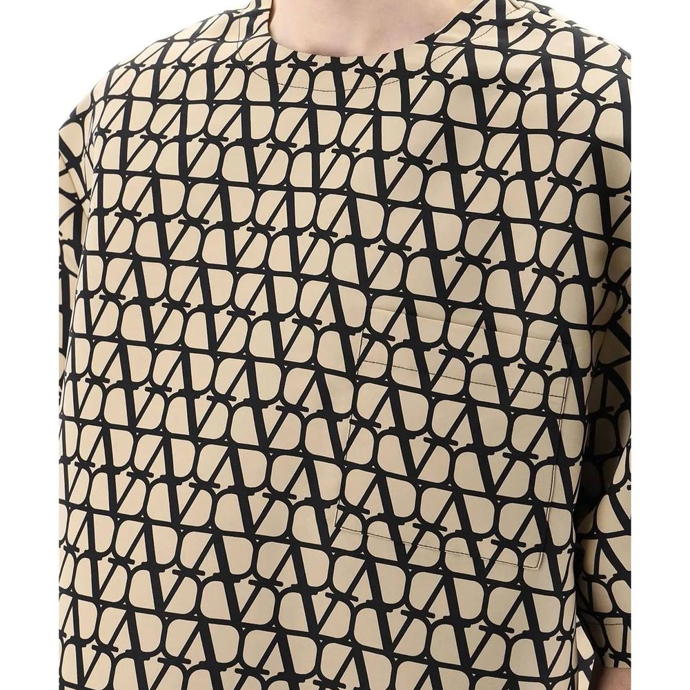Valentino Braunes Seiden-T-Shirt