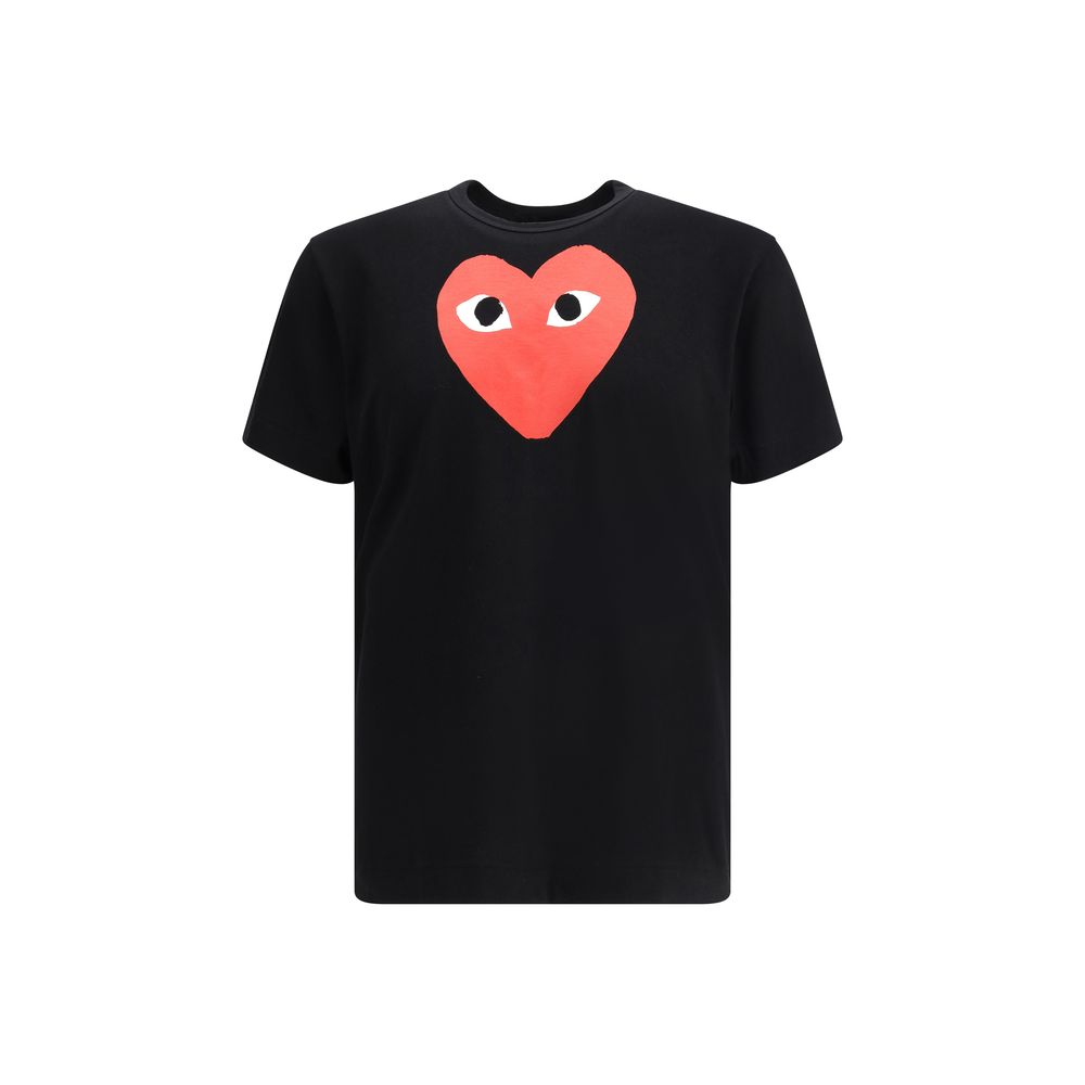 Comme Des Garçons Play Schwarzes Baumwoll-T-Shirt