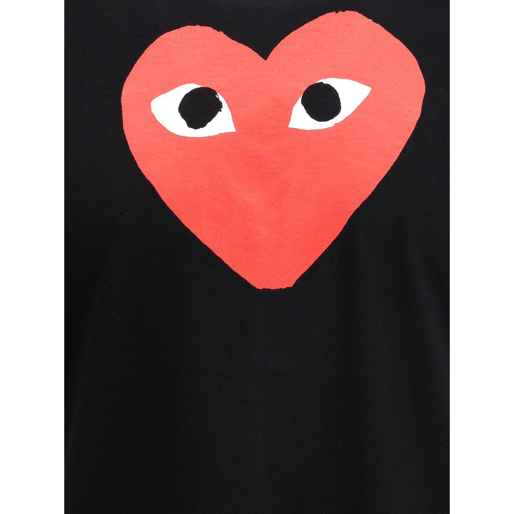 Comme Des Garçons Play Schwarzes Baumwoll-T-Shirt