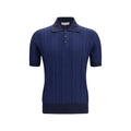 Brunello Cucinelli Blaues Baumwoll-Polohemd