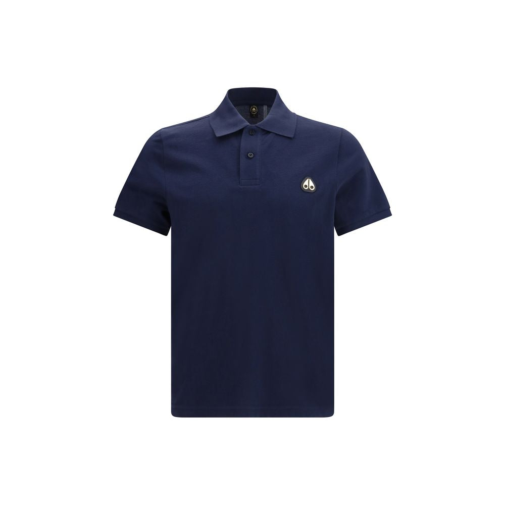 Moose Knuckles Blaues Baumwoll-Polohemd
