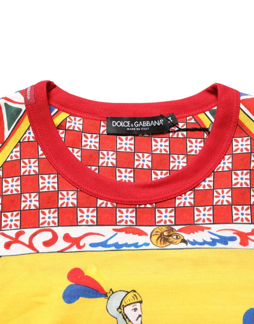 Dolce & Gabbana Multicolor Carretto Print Rundhals-T-Shirt