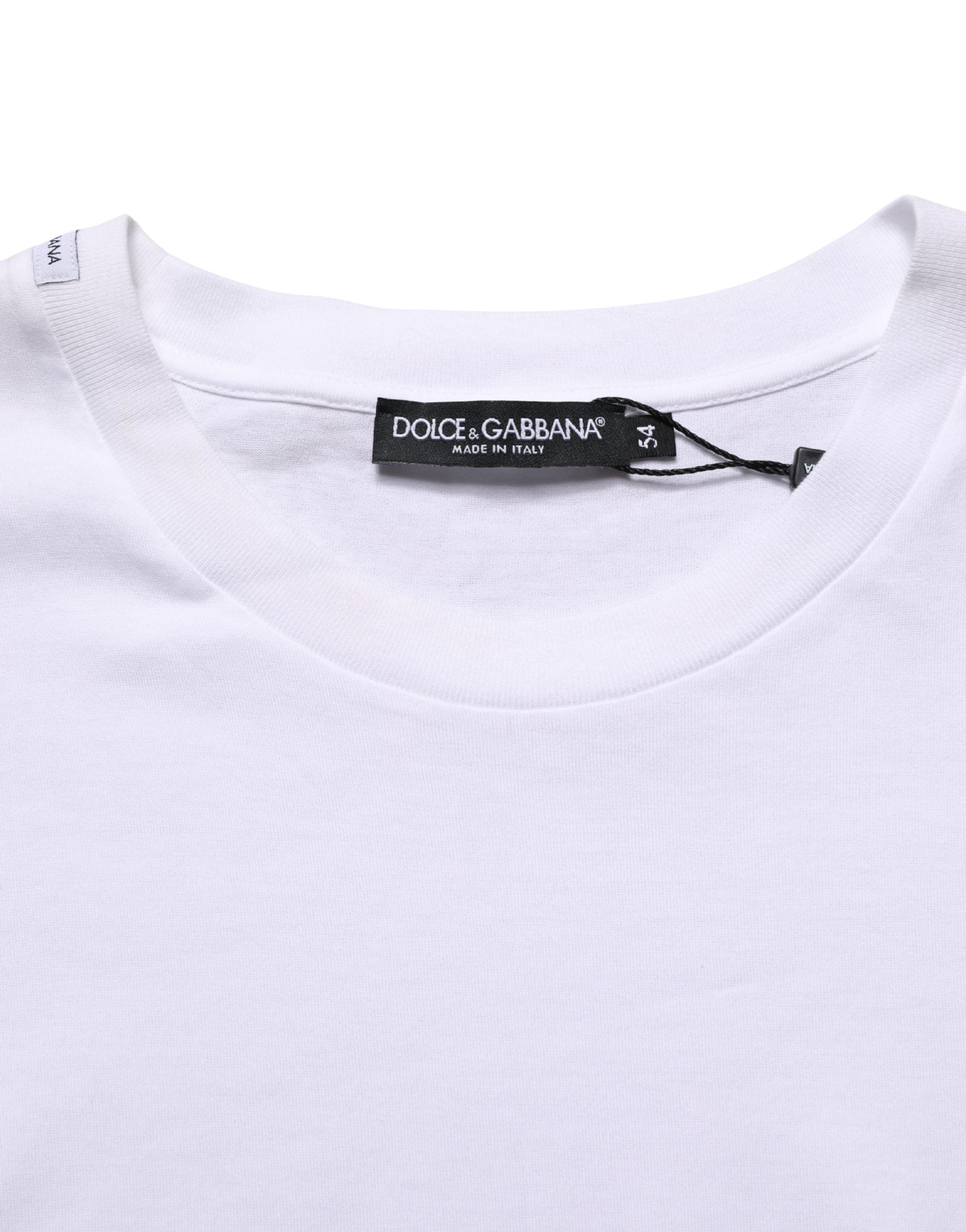 Dolce & Gabbana Weißes Oversized Baumwoll-T-Shirt mit Rundhalsausschnitt für Herren