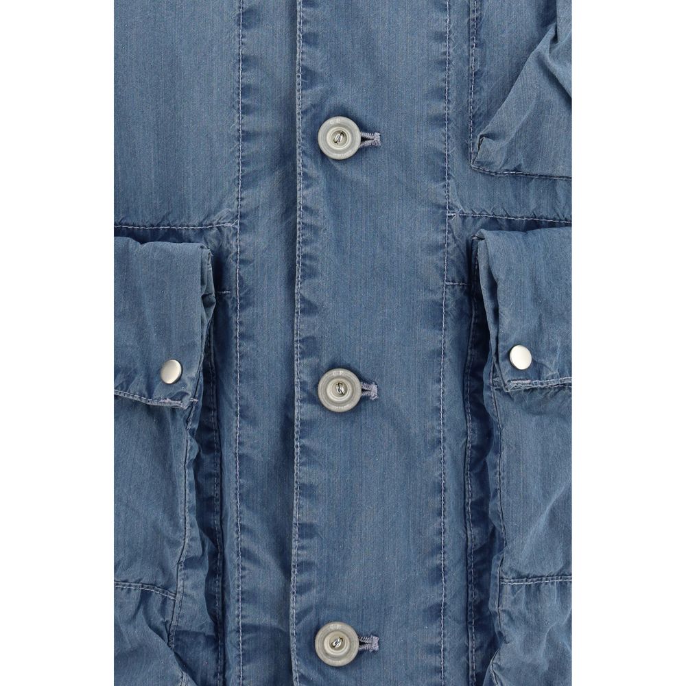 C.P. Company Blaue Baumwolljacke in voller Länge