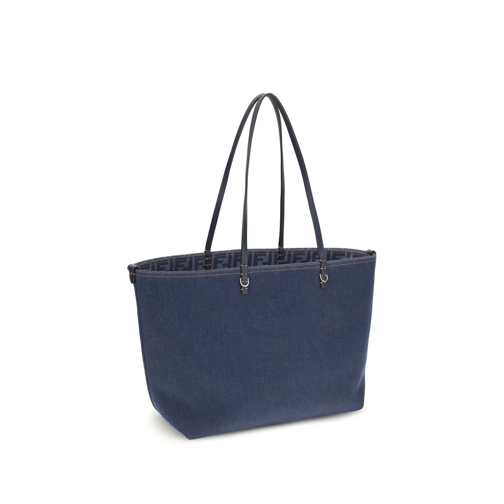 Fendi Blaue Baumwoll-Umhängetasche
