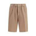Brunello Cucinelli Braune Leinen-Bermudashorts