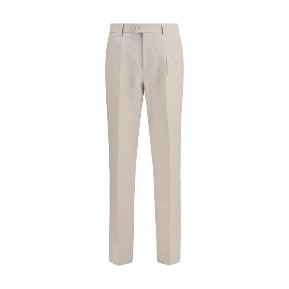 Brunello Cucinelli Beige Baumwoll-Anzughose