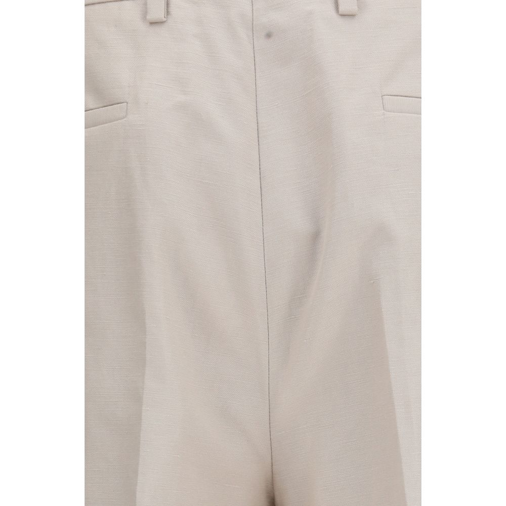 Brunello Cucinelli Beige Baumwoll-Anzughose