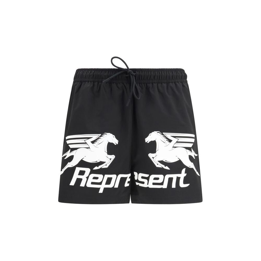 Represent Schwarze Shorts aus Polyester