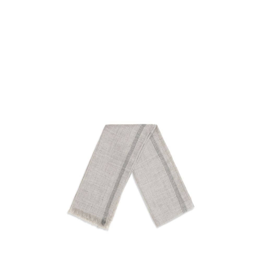 Brunello Cucinelli Grauer Leinen-Schal