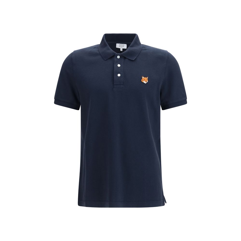 Maison Kitsuné Blaues Baumwoll-Polohemd
