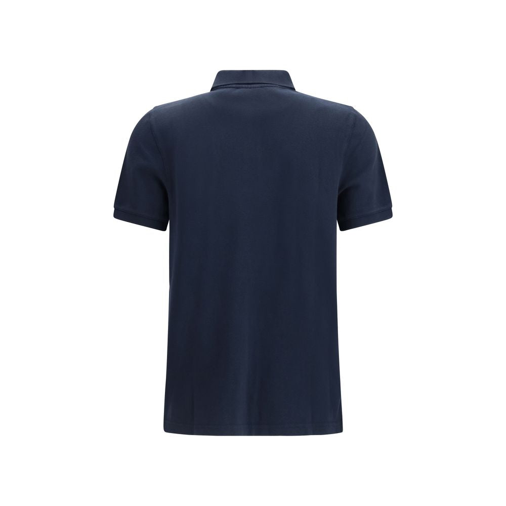 Maison Kitsuné Blaues Baumwoll-Polohemd