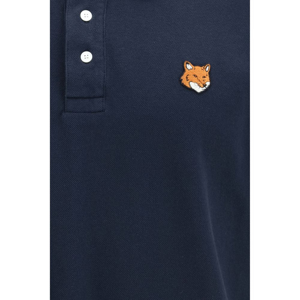 Maison Kitsuné Blaues Baumwoll-Polohemd