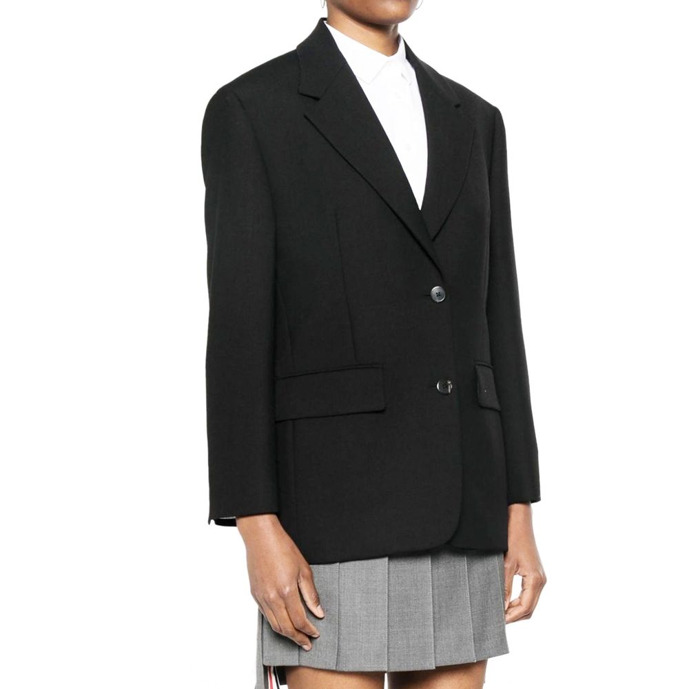 Prada Schwarzer Blazer aus reiner Schurwolle