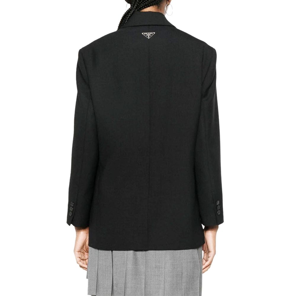 Prada Schwarzer Blazer aus reiner Schurwolle