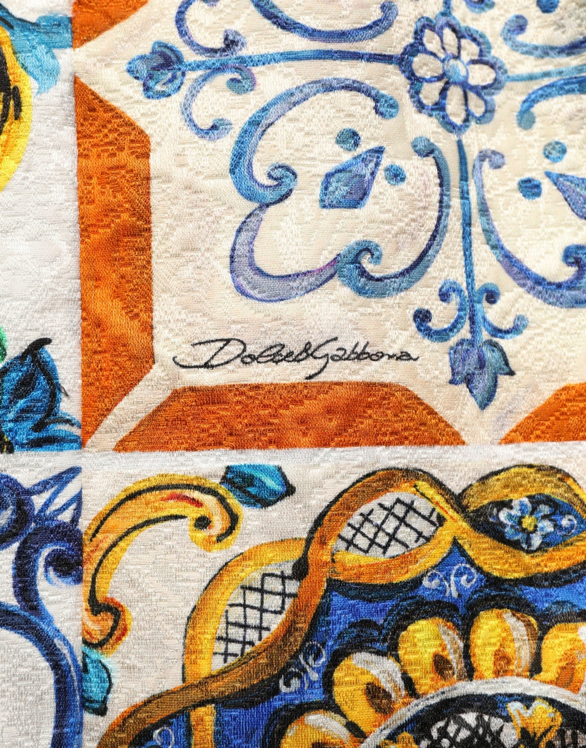 Dolce & Gabbana Mehrfarbiges Baumwoll-Minikleid im Majolika-Print