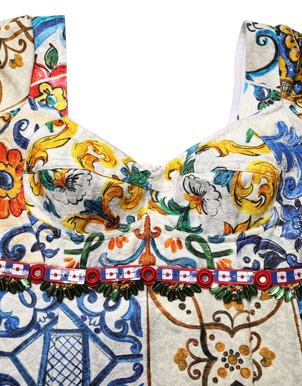Dolce & Gabbana Mehrfarbiges Baumwoll-Minikleid im Majolika-Print