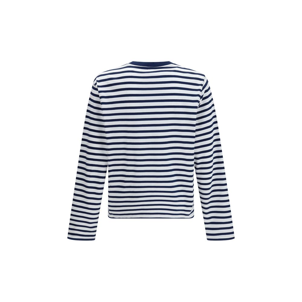 Ami Paris Blaues Baumwoll-Langarmshirt