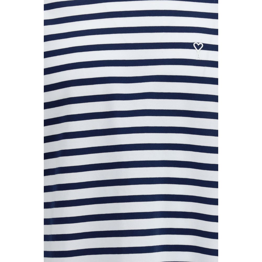 Ami Paris Blaues Baumwoll-Langarmshirt
