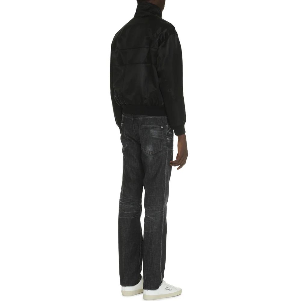 Saint Laurent Schwarzer Seidenbomber