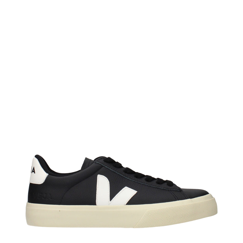 Veja Schwarze Leder Low-Top-Sneaker