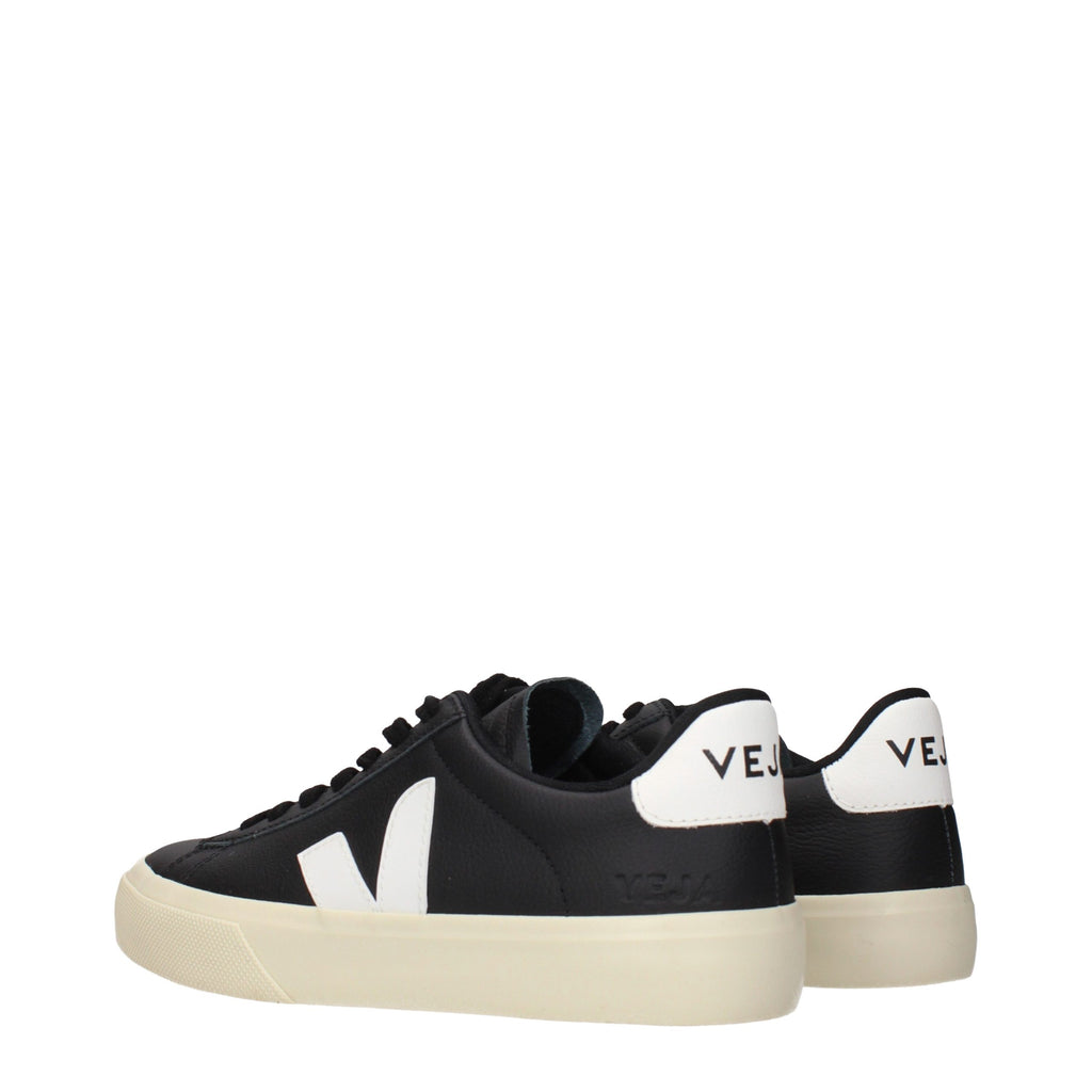 Veja Schwarze Leder Low-Top-Sneaker