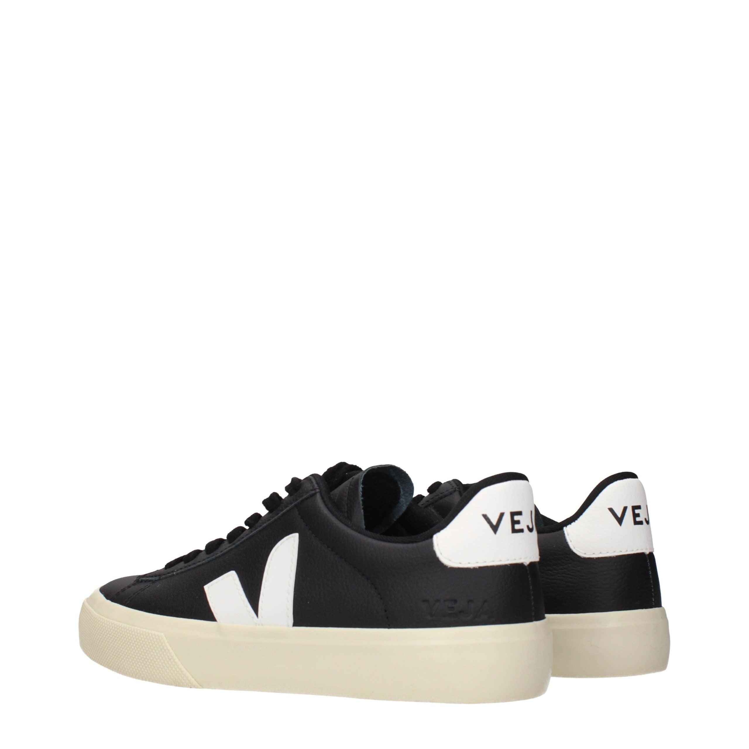Veja Schwarze Leder Low-Top-Sneaker