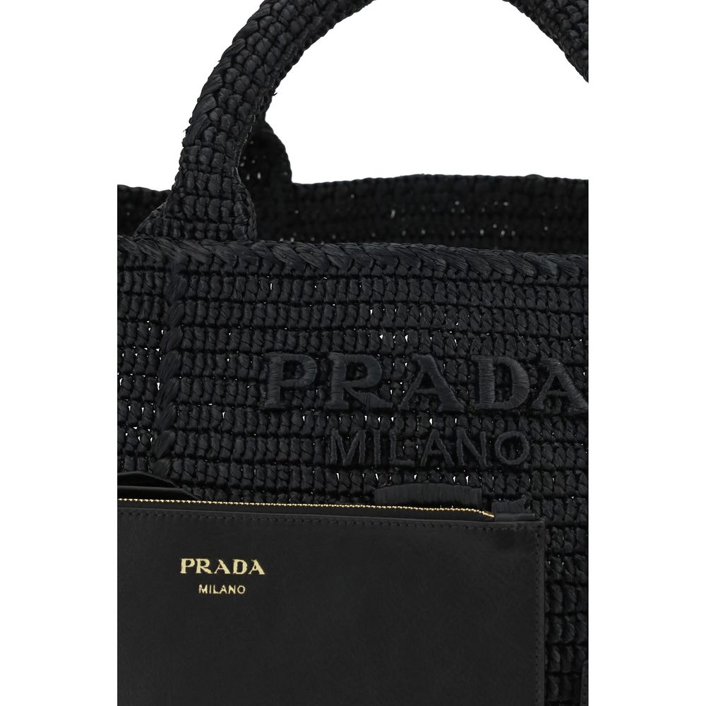 Prada Schwarze Schultertasche aus Viskose