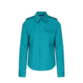 Bottega Veneta Zweifarbige Hemdbluse aus Elasthan