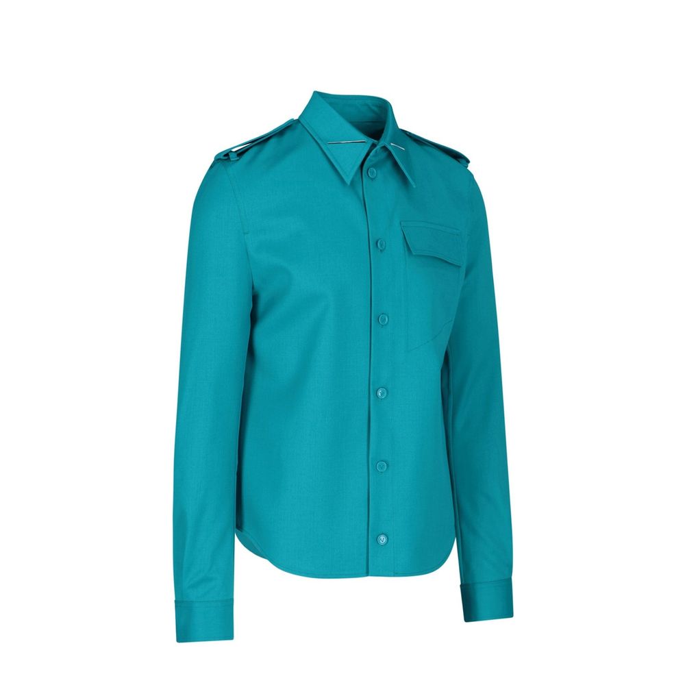 Bottega Veneta Zweifarbige Hemdbluse aus Elasthan
