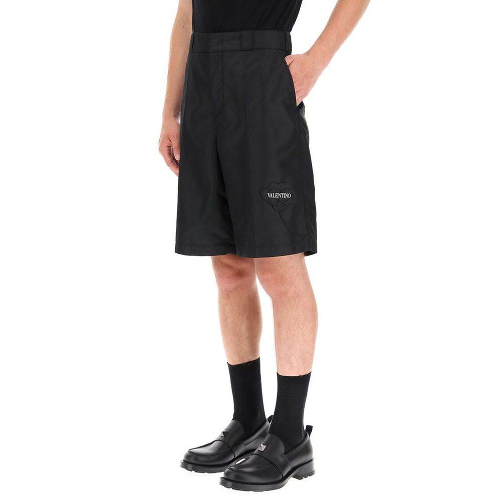 Valentino Schwarze Bermuda-Shorts aus Nylon