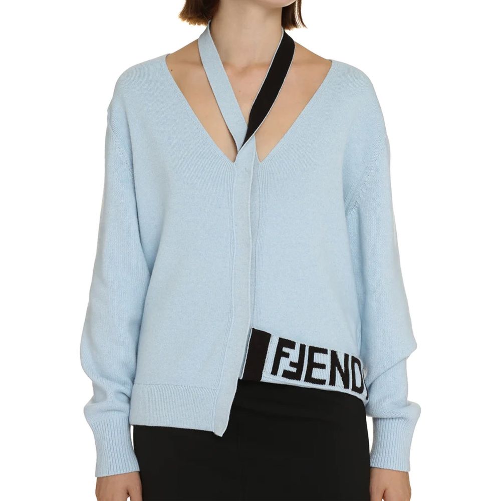 Fendi Blauer Kaschmir-Cardigan
