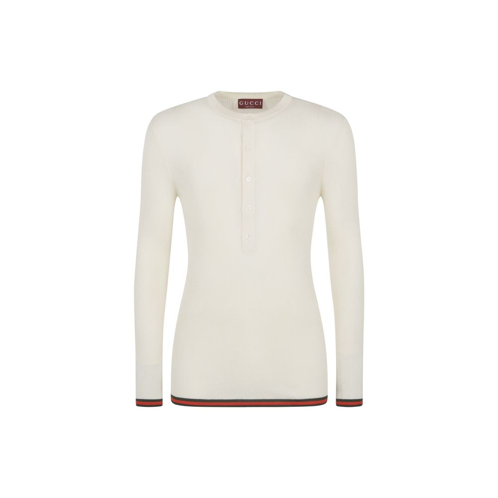 Gucci Weißes Seiden-T-Shirt