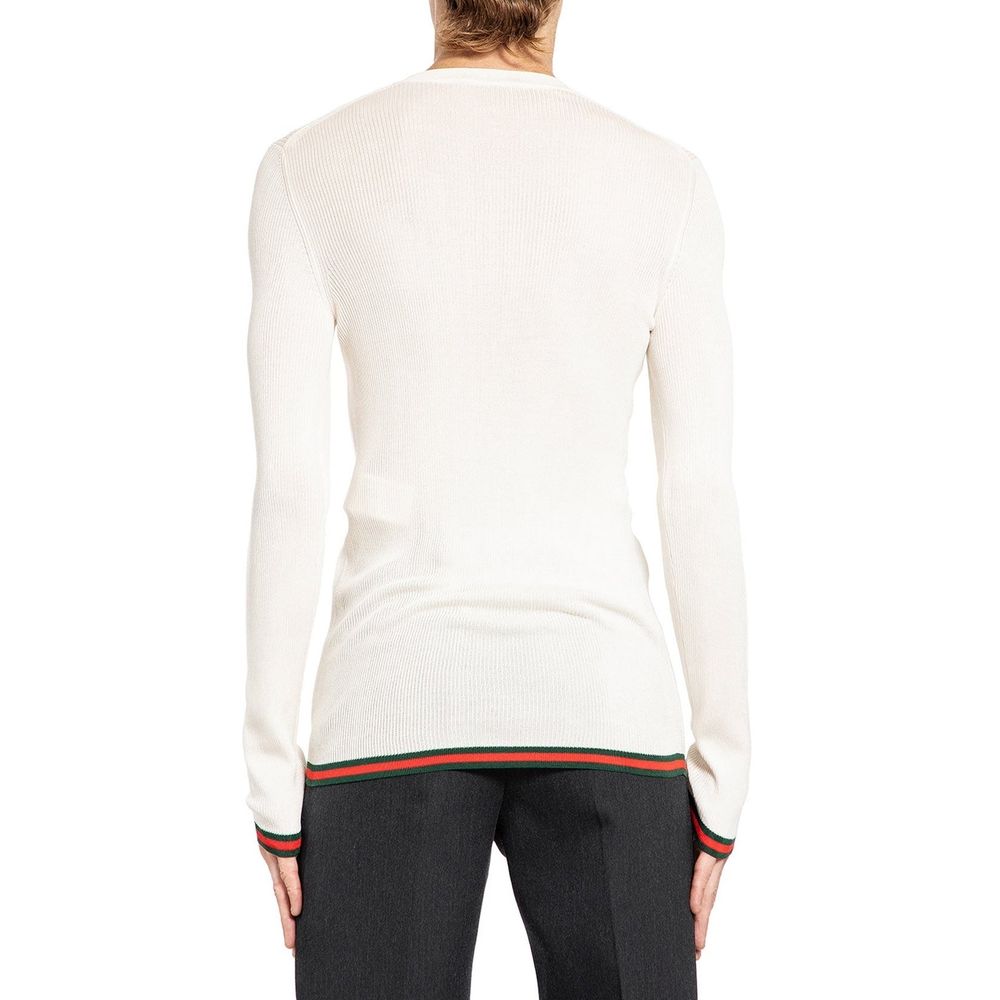 Gucci Weißes Seiden-T-Shirt