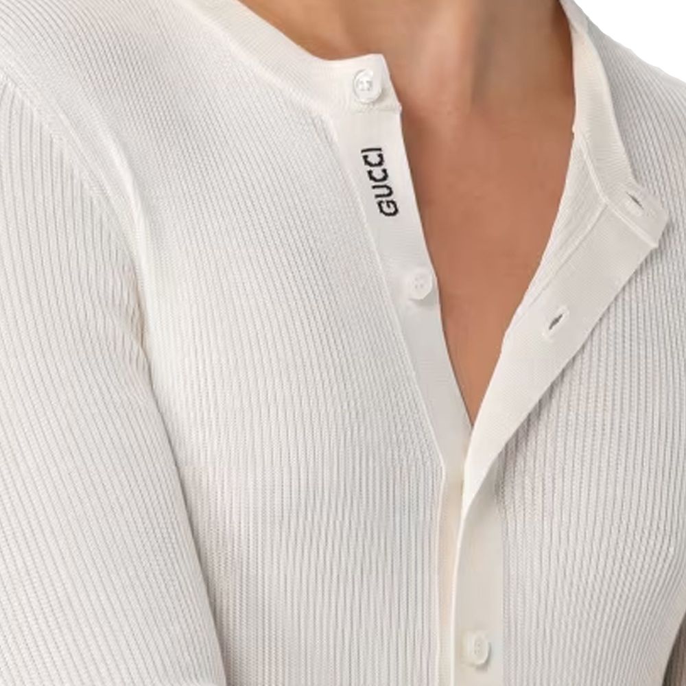 Gucci Weißes Seiden-T-Shirt