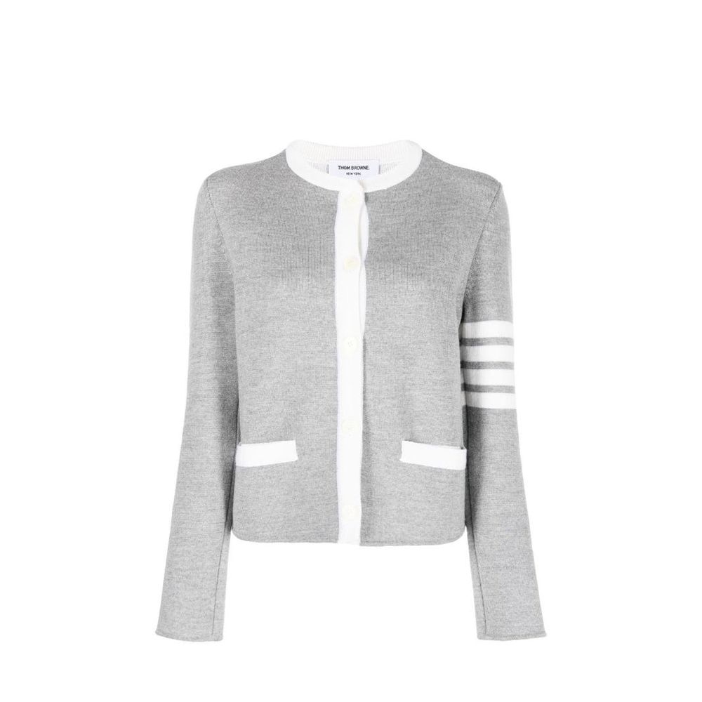 Thom Browne Grauer Wollcardigan