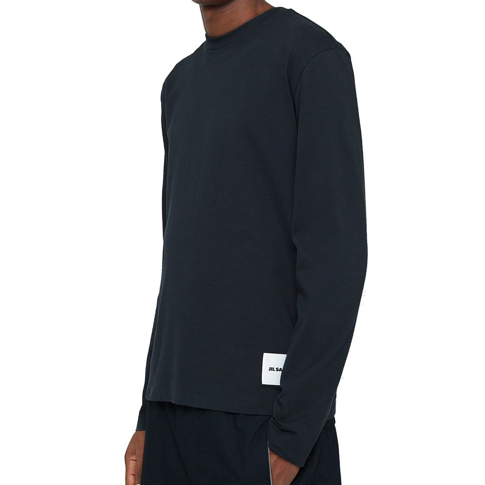 Jil Sander Weißes Langarm-T-Shirt aus Baumwolle