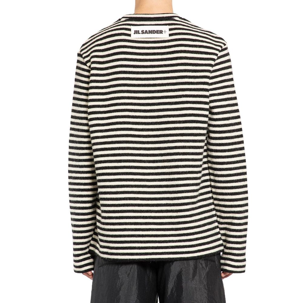 Jil Sander Weißes Woll-Langarmshirt