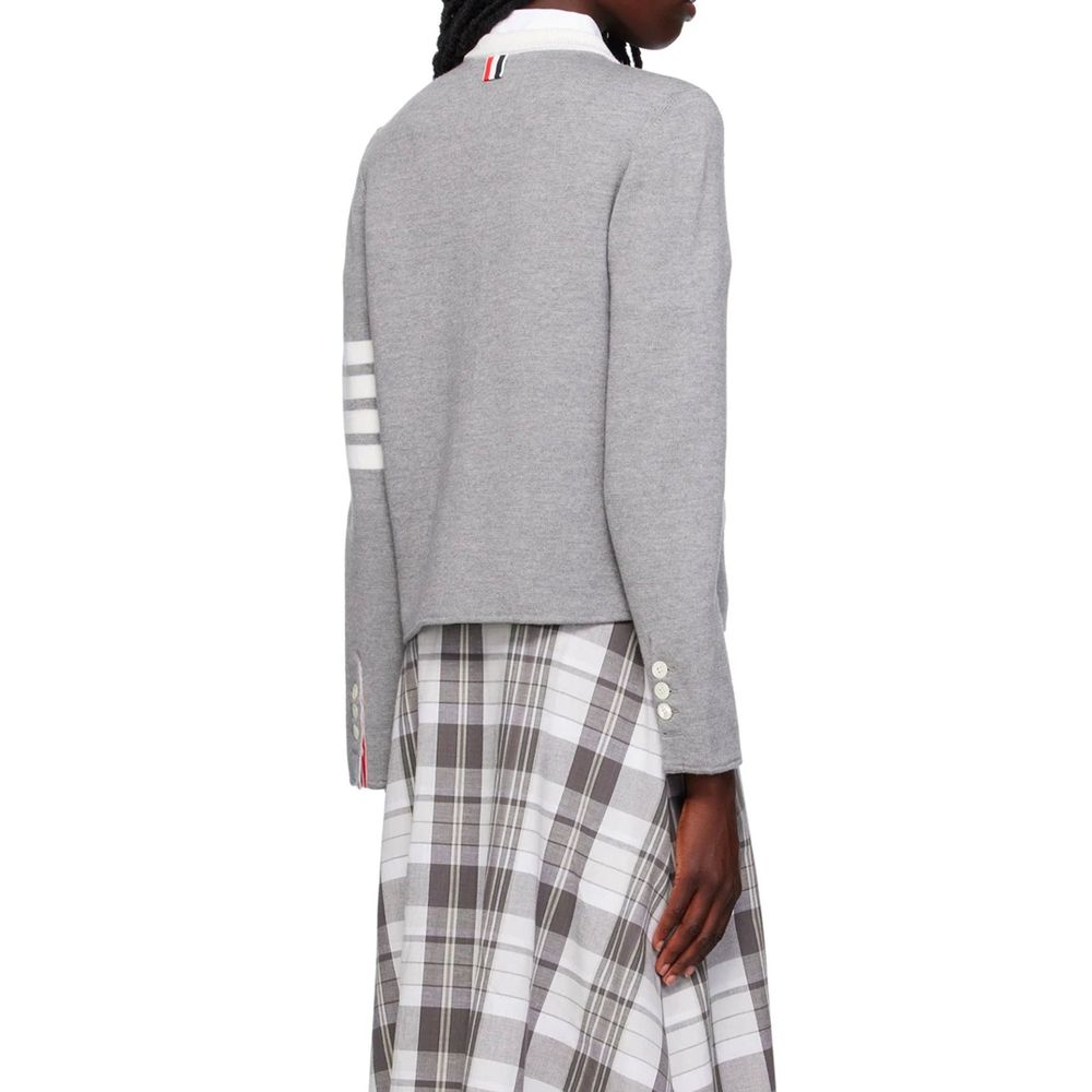 Thom Browne Grauer Wollcardigan