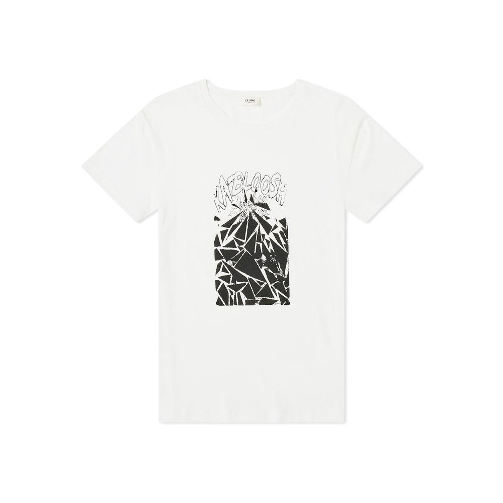 Celine Weißes Baumwoll-T-Shirt