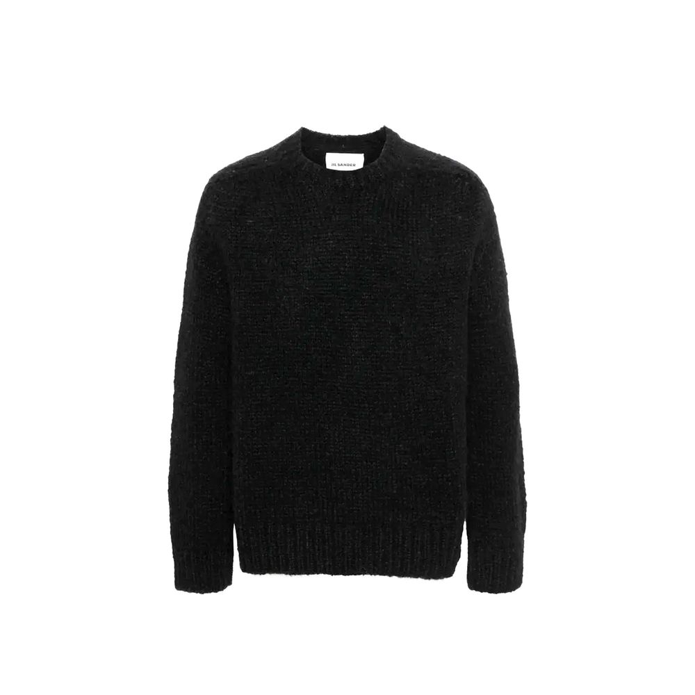 Jil Sander Pullover aus schwarzem Alpakaleder