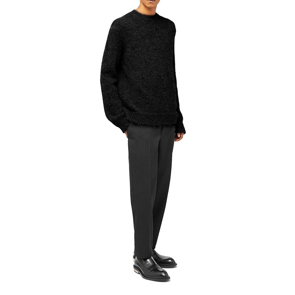 Jil Sander Pullover aus schwarzem Alpakaleder