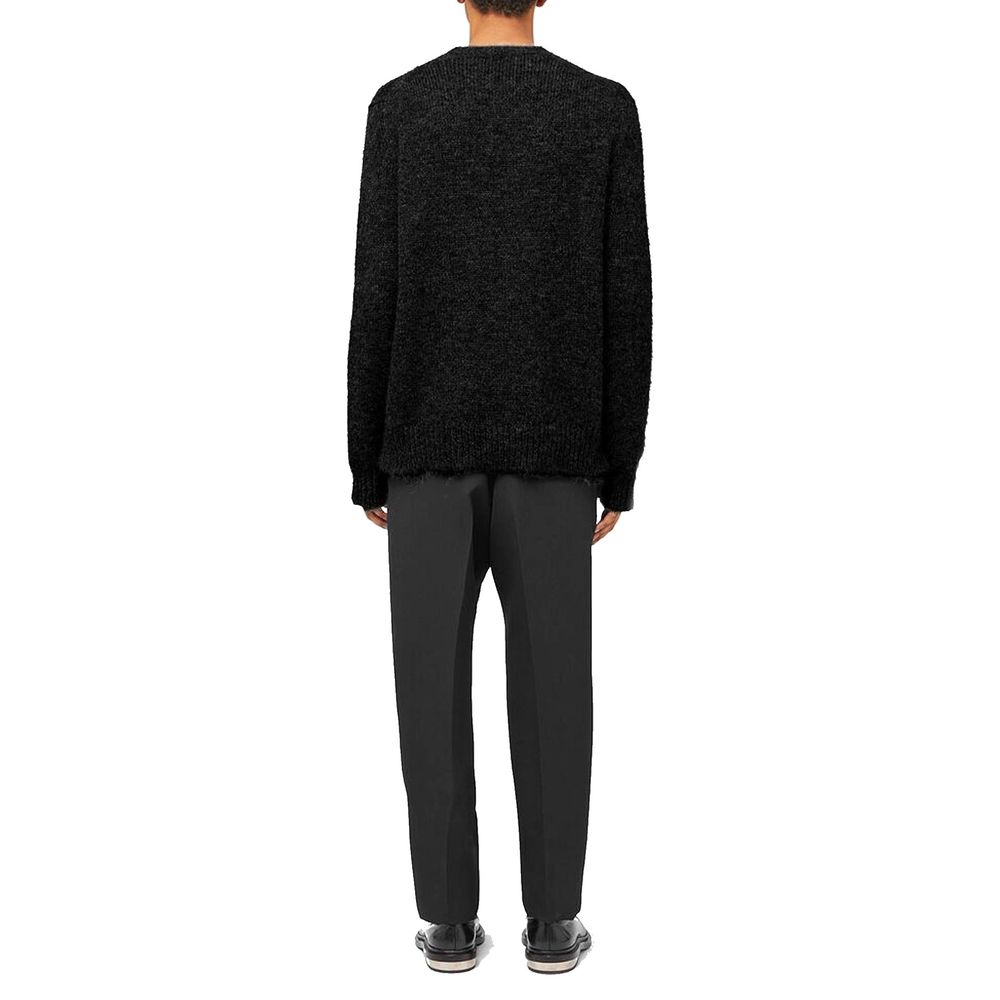 Jil Sander Pullover aus schwarzem Alpakaleder