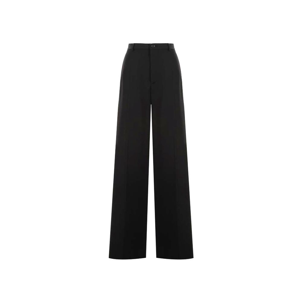 Balenciaga Schwarze Wollhose mit ausgestelltem Bein