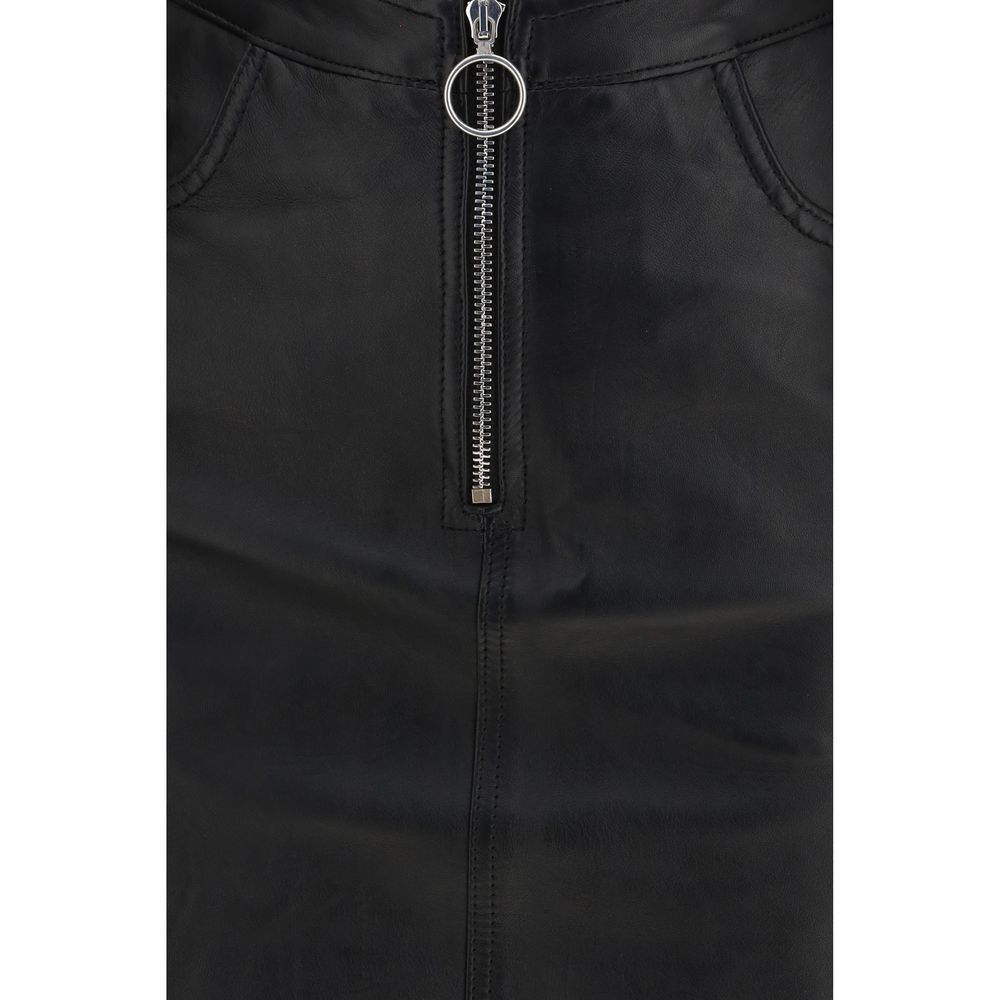 Fiorucci Schwarzer Minirock aus Lammleder