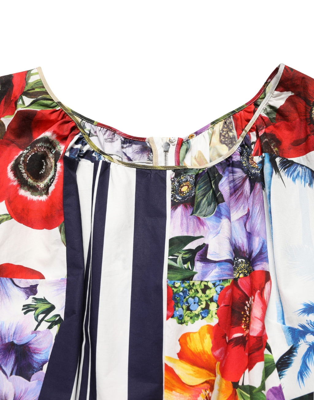 Dolce & Gabbana Mehrfarbiges Patchwork-Minikleid aus Baumwollpopeline